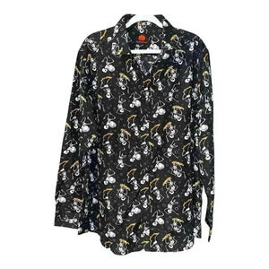 Simon Banks Mens Halloween Skeleton Button‎ Down Shirt, XL